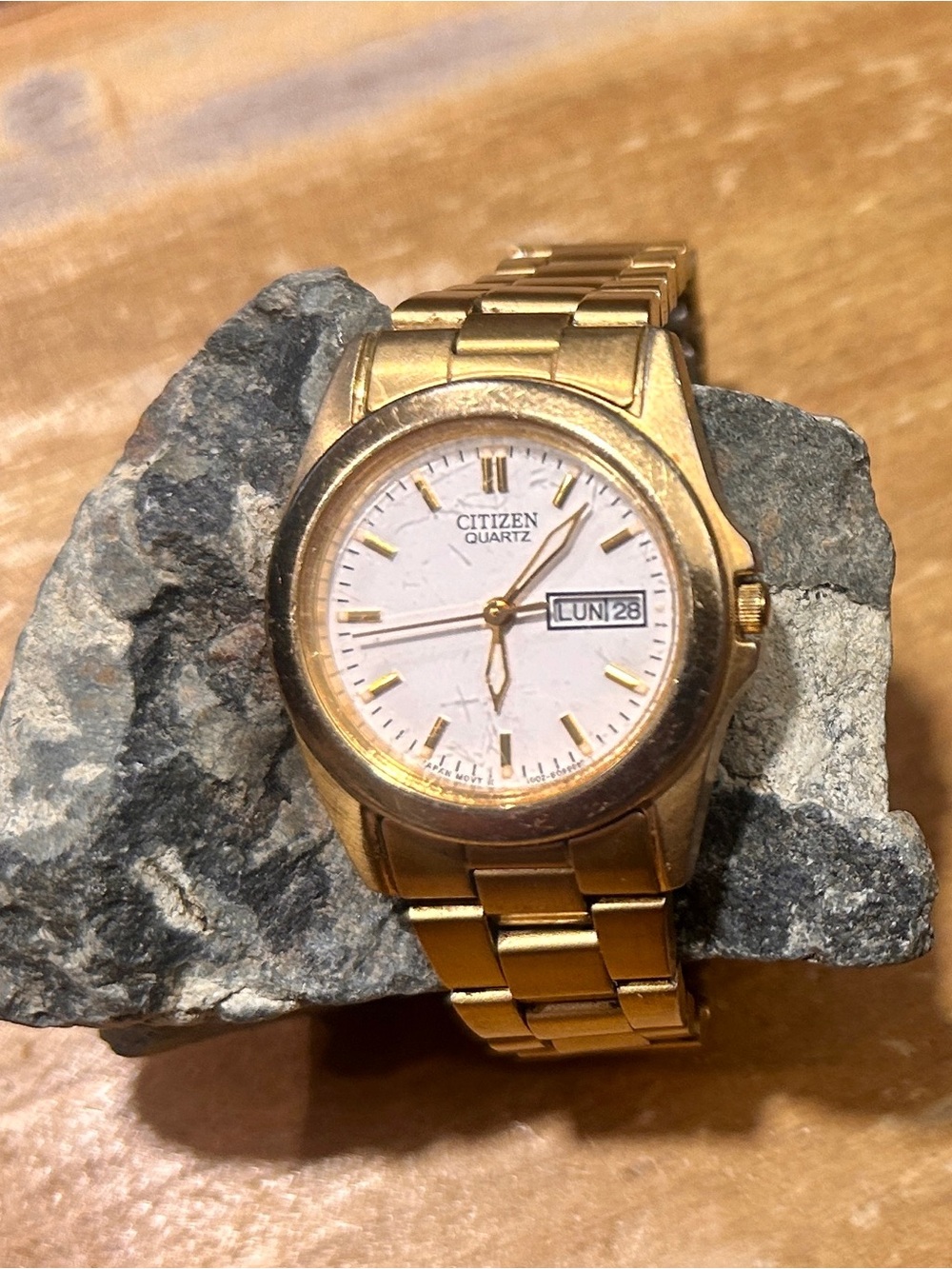 Citizen Gold-Tone Bracelet Watch with White Dial